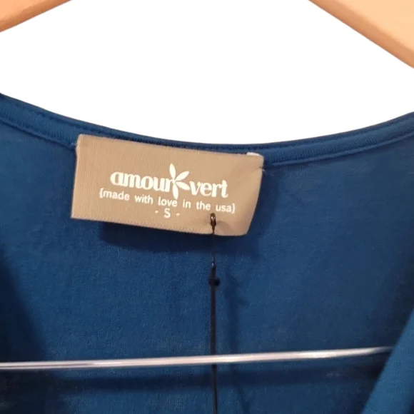 Amour Vert , Size Small, Deep Blue Long Sleeve Dress. Sheath Dress. NWT - Picture 6 of 7